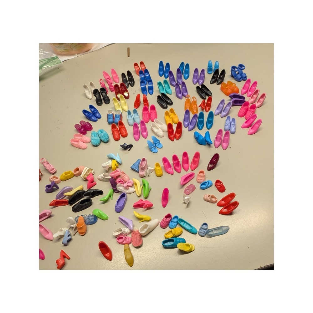 Huge Lot of Vintage and Modern Fashion Doll Shoes Heels Sneakers Boots Sandals